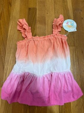 Little Sleepies Peach Ruffle Play Top NWT size 8